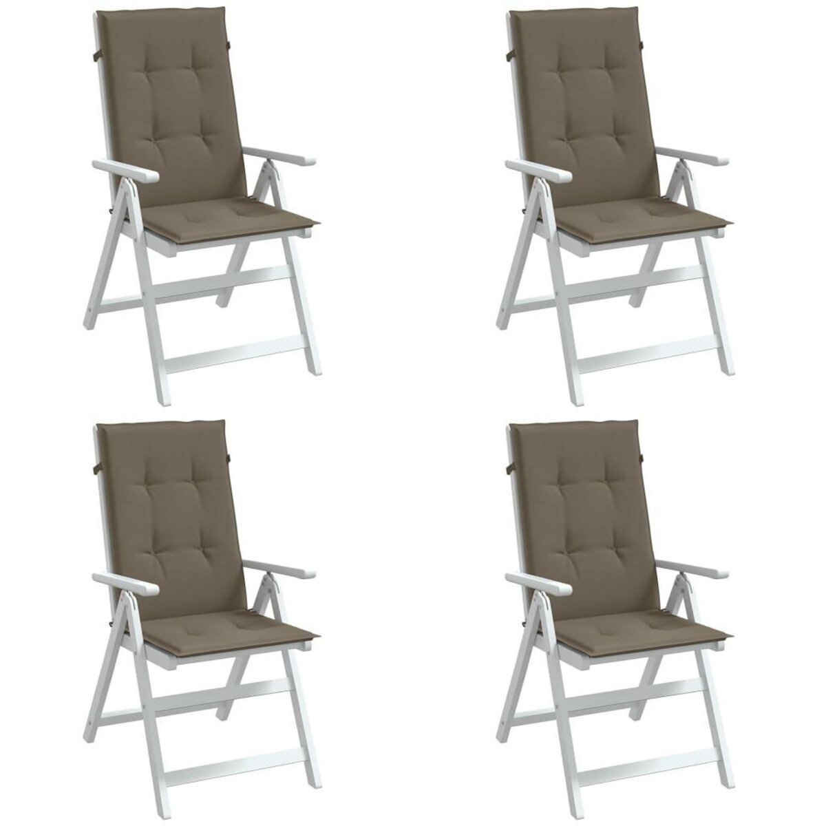 VIDAXL Coussins de chaise a dossier haut lot de 4 taupe melange tissu