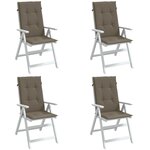 VIDAXL Coussins de chaise a dossier haut lot de 4 taupe melange tissu