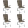 Voir la diapositive 1 : VIDAXL Coussins de chaise a dossier haut lot de 4 taupe melange tissu