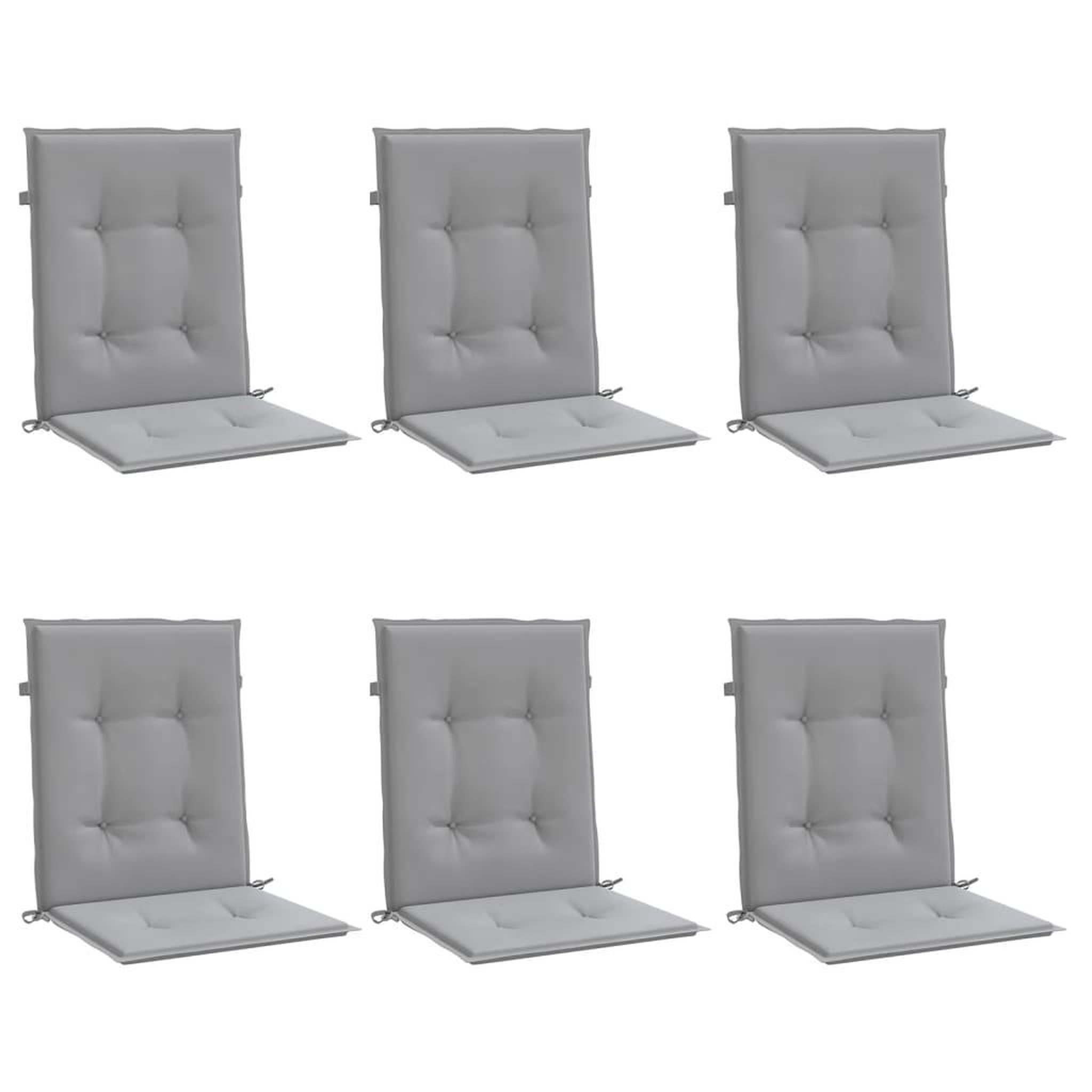Voir la diapositive 3 : VIDAXL Coussins de chaise de jardin a dossier bas lot de 6 gris
