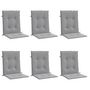 Voir la diapositive 3 : VIDAXL Coussins de chaise de jardin a dossier bas lot de 6 gris