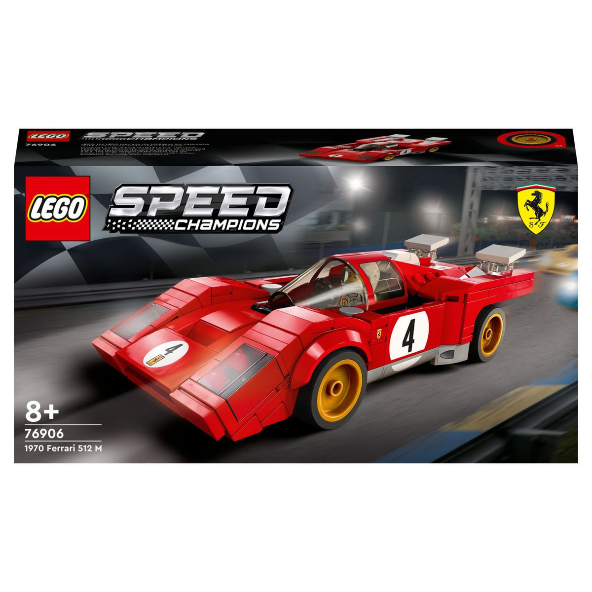 LEGO Speed Champions 76906 1970 Ferrari 512 M, Modèle Réduit de Voiture de Course, Jouet de Construction pour Enfants à Collectionner