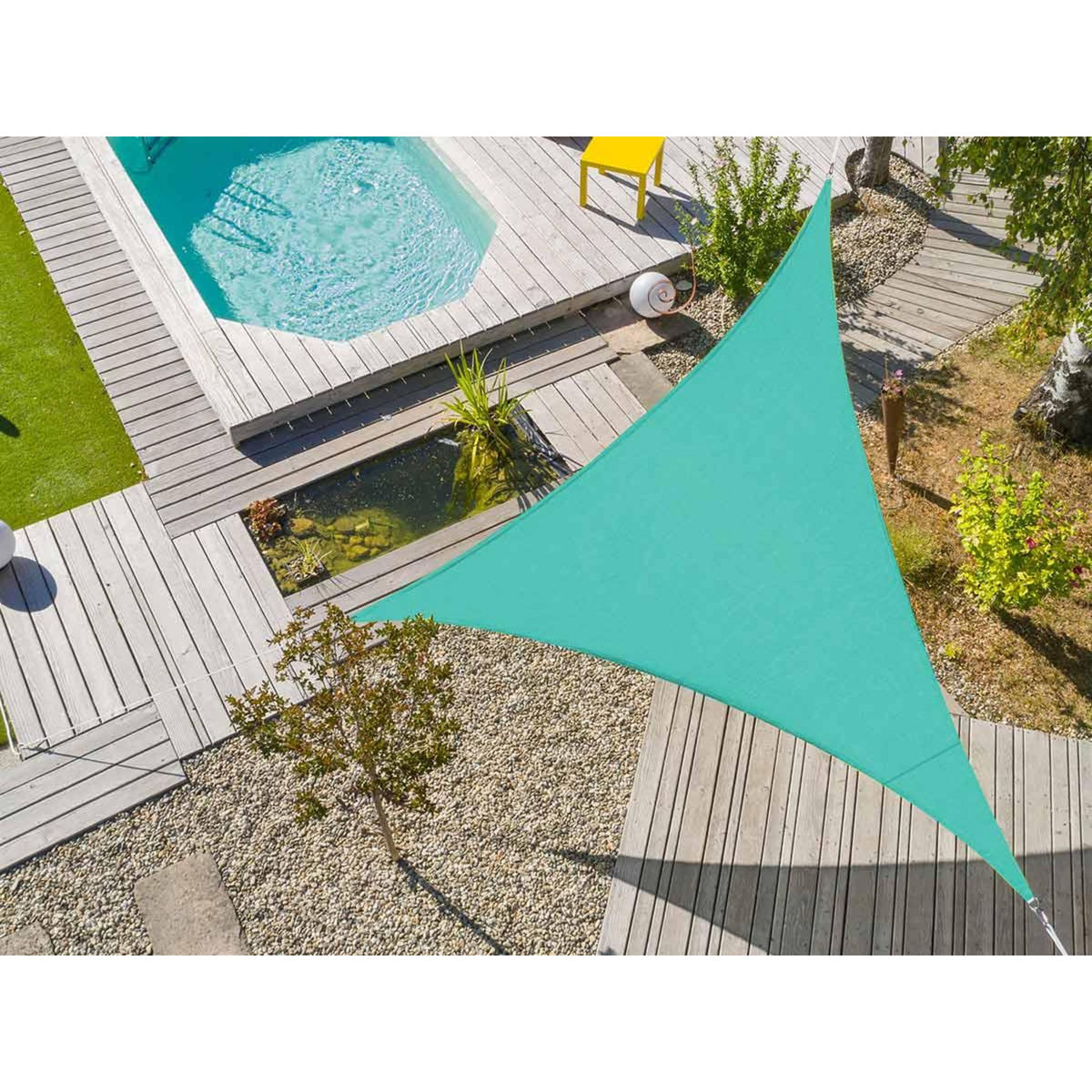 Jardiline Voile d'ombrage triangulaire Flex 5 x 5 x 5 m - Lagon - Jardiline