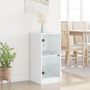 Voir la diapositive 3 : VIDAXL Armoire laterale avec portes en verre blanc 35x37x75,5 cm