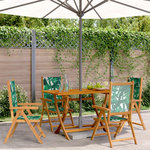 VIDAXL Chaises inclinables de jardin lot de 4 vert tissu bois massif