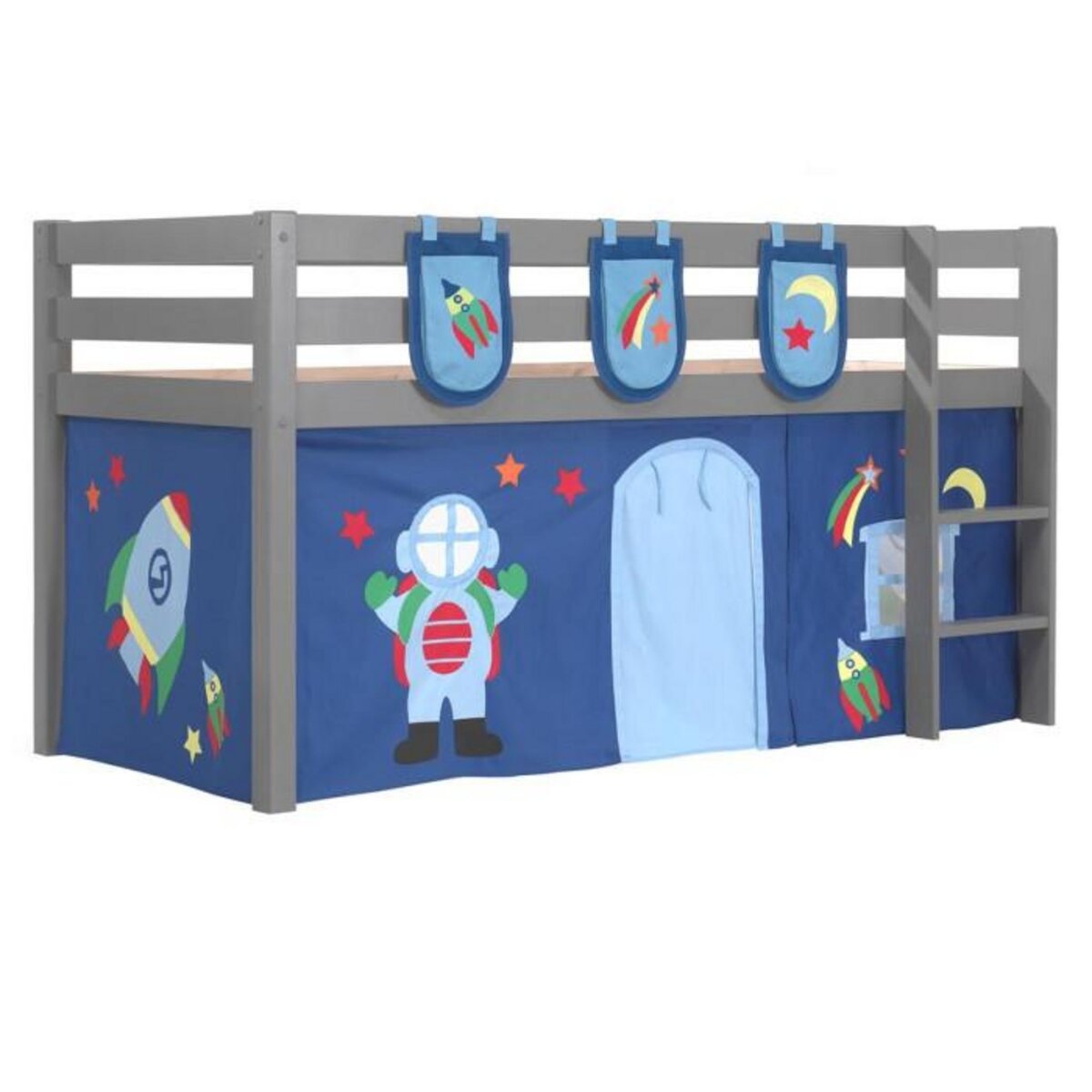 Paris Prix Pack - Lit Enfant, Tente & 3 Pochettes  Pino Astronaute II  Gris