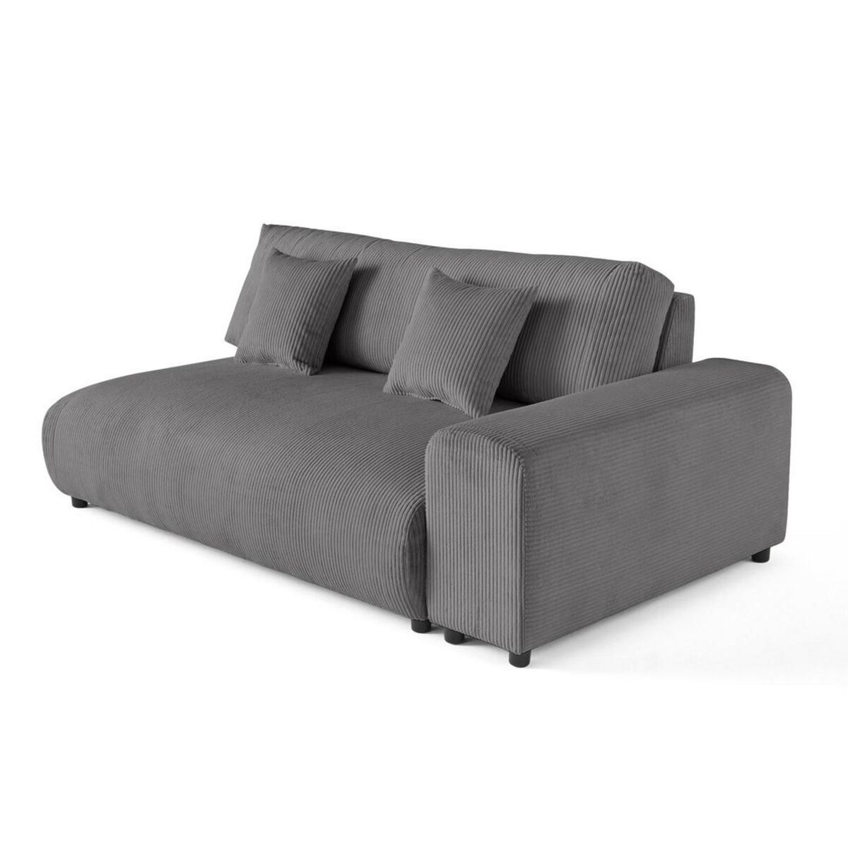 LISA DESIGN Garance - module d'assise 3 places avec accoudoir droit - en velours côtelé