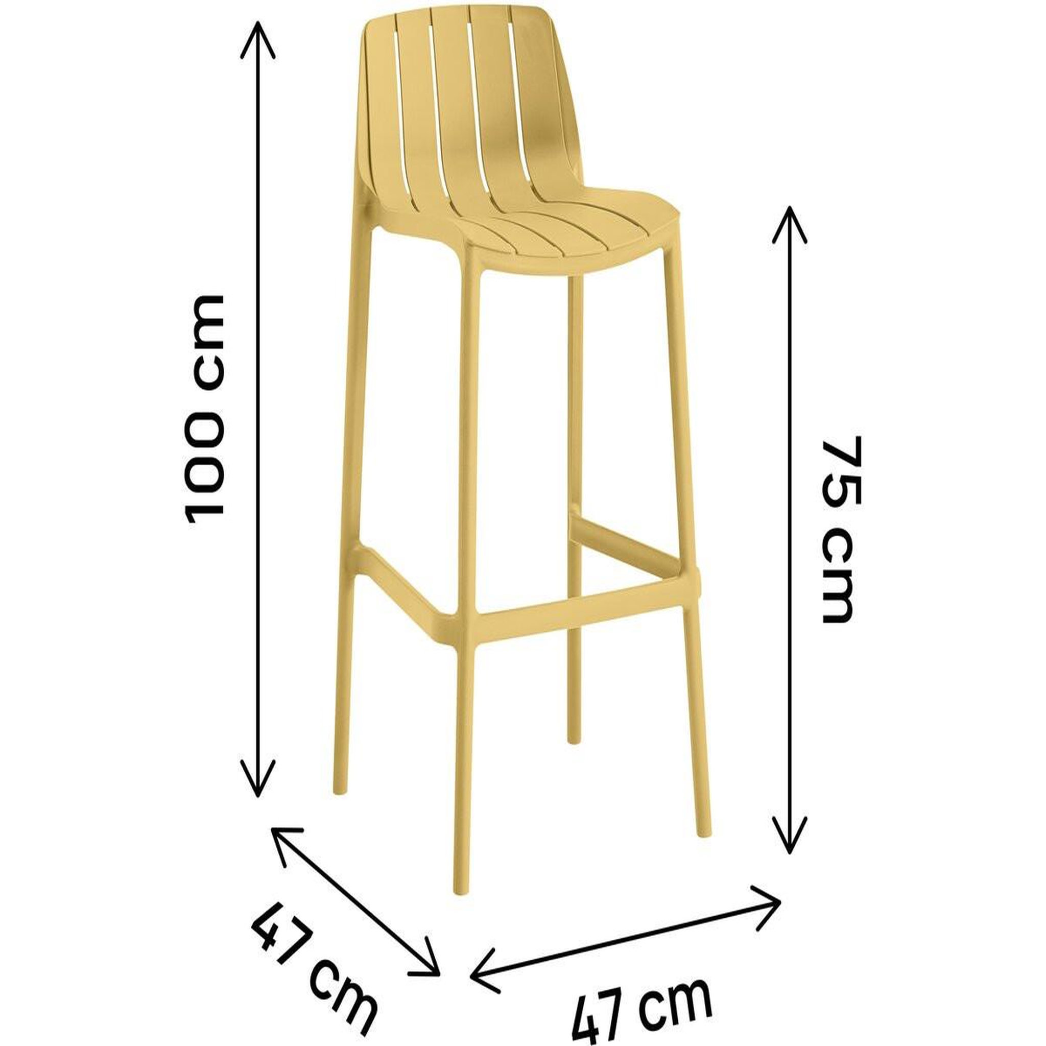 Voir la diapositive 3 : Habitat et Jardin Lot de 2 chaises hautes de jardin empilable  vaena  - jaune
