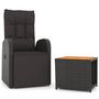 Voir la diapositive 2 : VIDAXL Ensemble de salon de jardin 2 pcs noir poly rotin et acacia