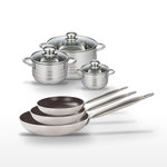 ELO Lot 3 Poêles 24/28/32 cm et 3 Faitouts 12/16/24 cm Elo Bistro Line