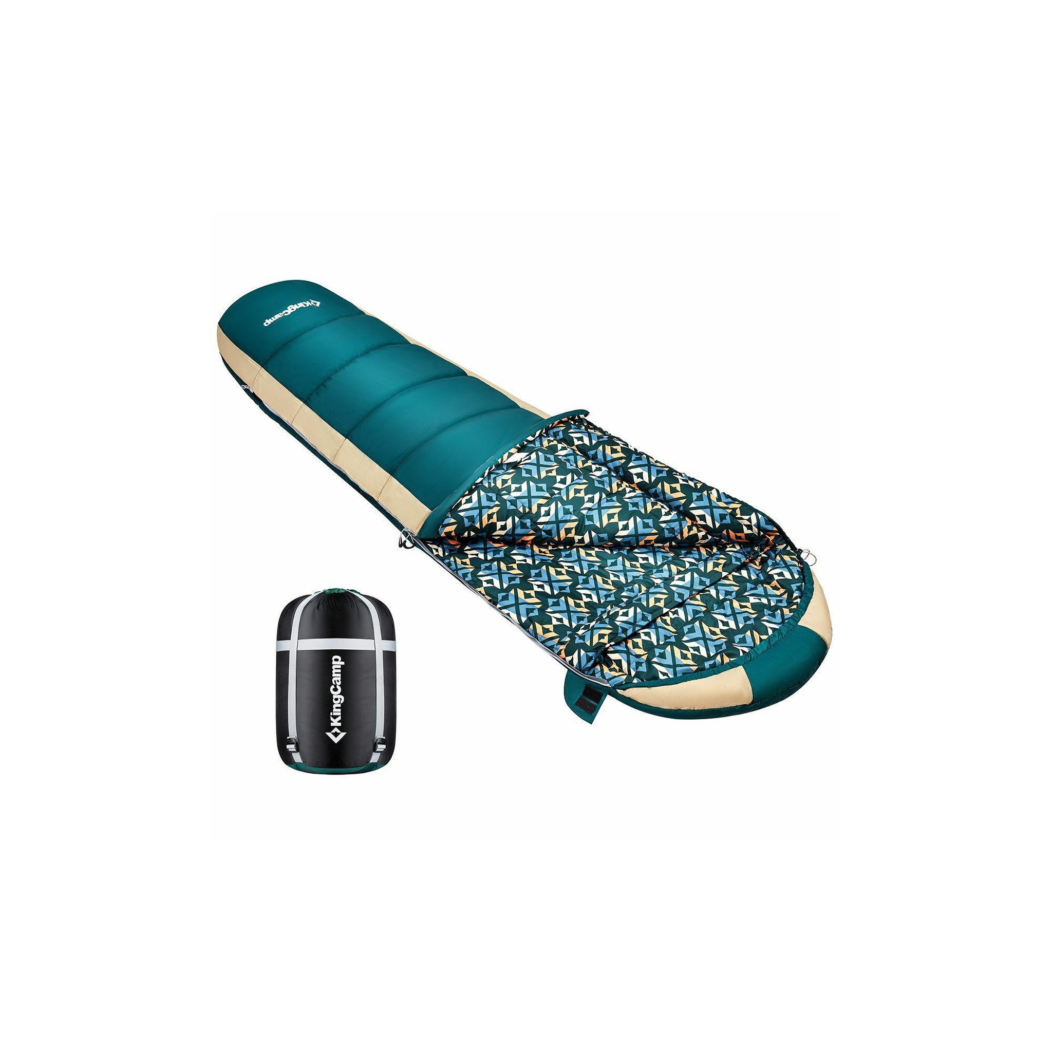 Voir la diapositive 2 : KINGCAMP Sac de couchage forme momie Desert - Kingcamp - Vert - 215 x 55 cm