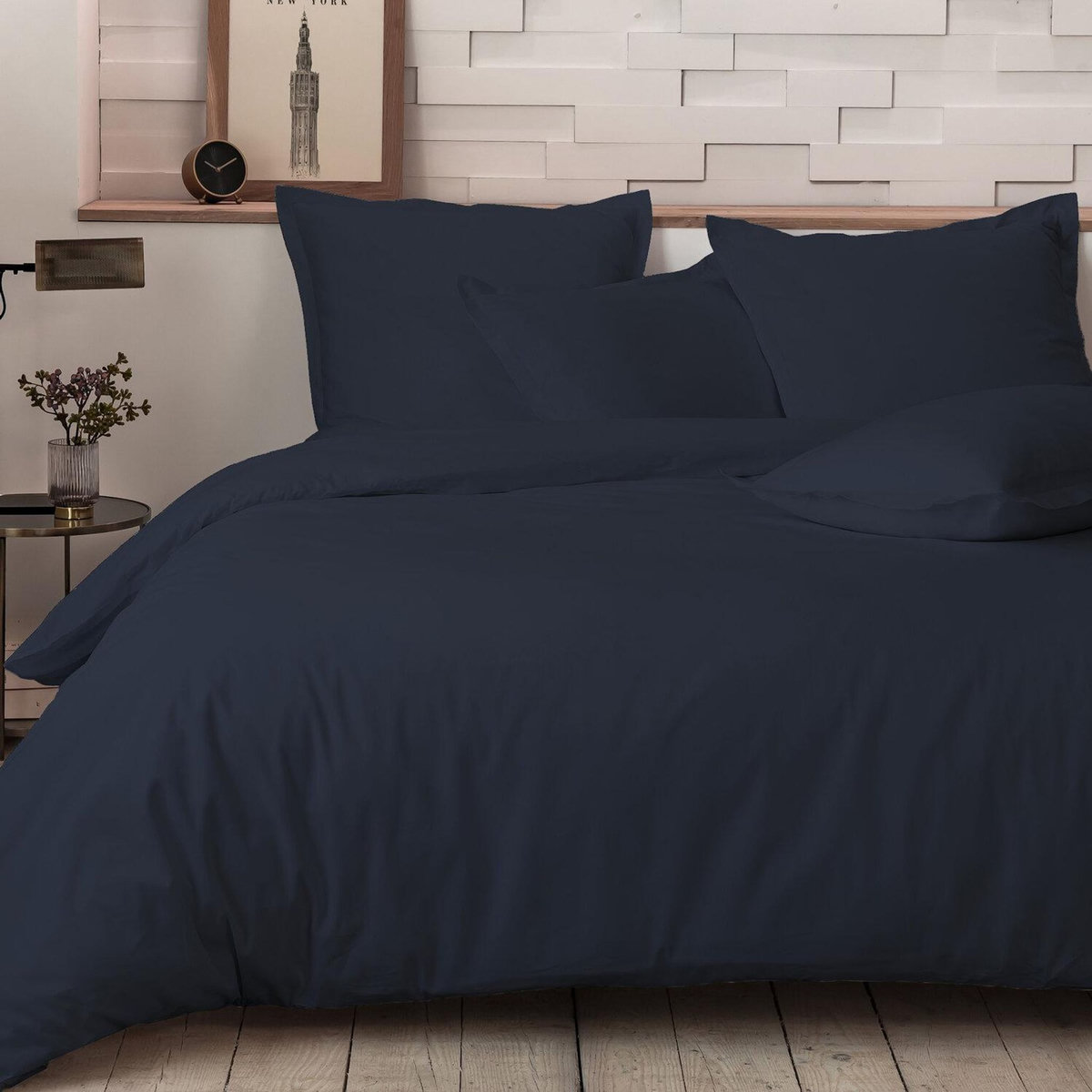 Home collection Parure de couette 100%percale de coton 80 fils/cm2-percale ombre