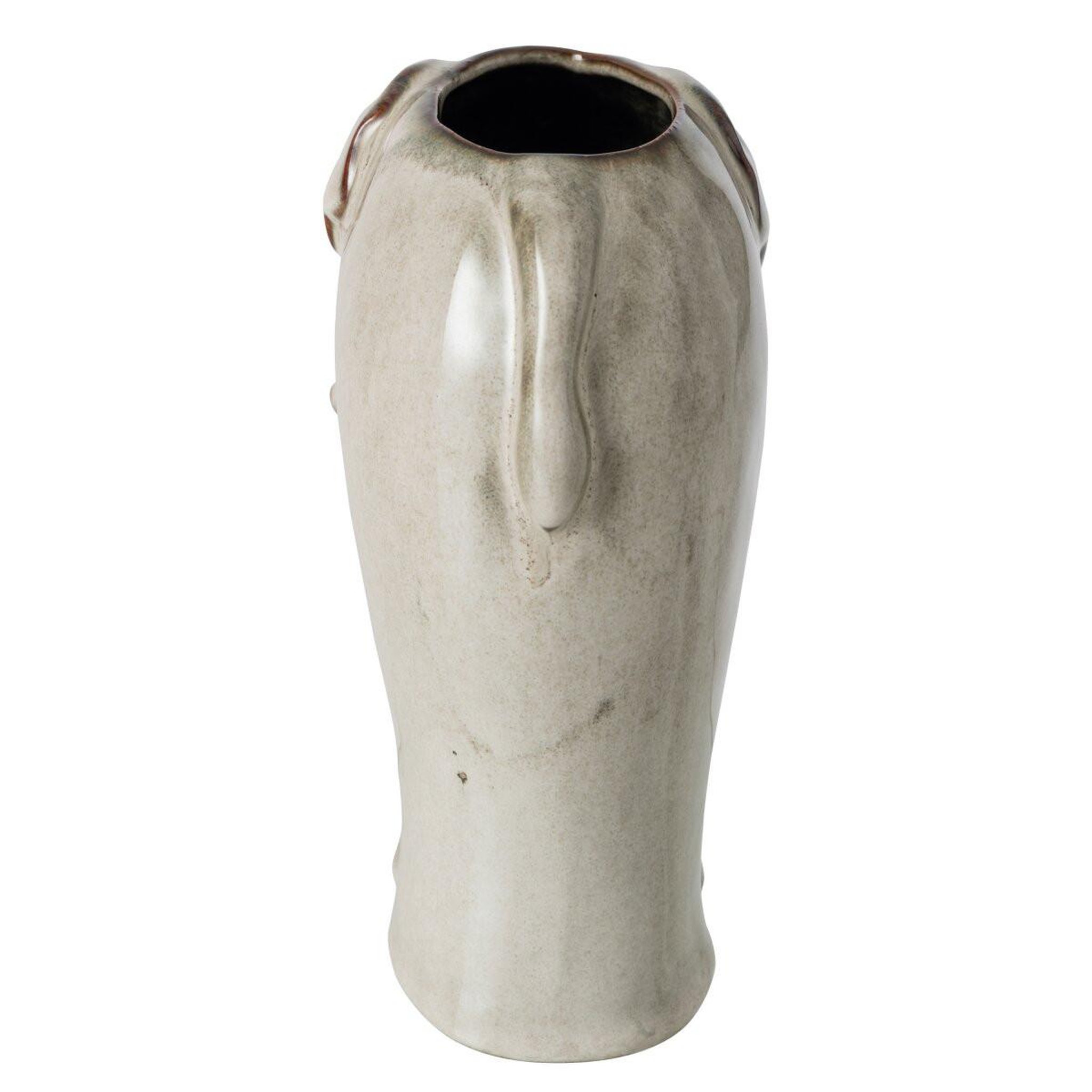 Voir la diapositive 3 : J-LINE Cache-Pot Éléphant en Porcelaine  Maren  20cm Gris Vert