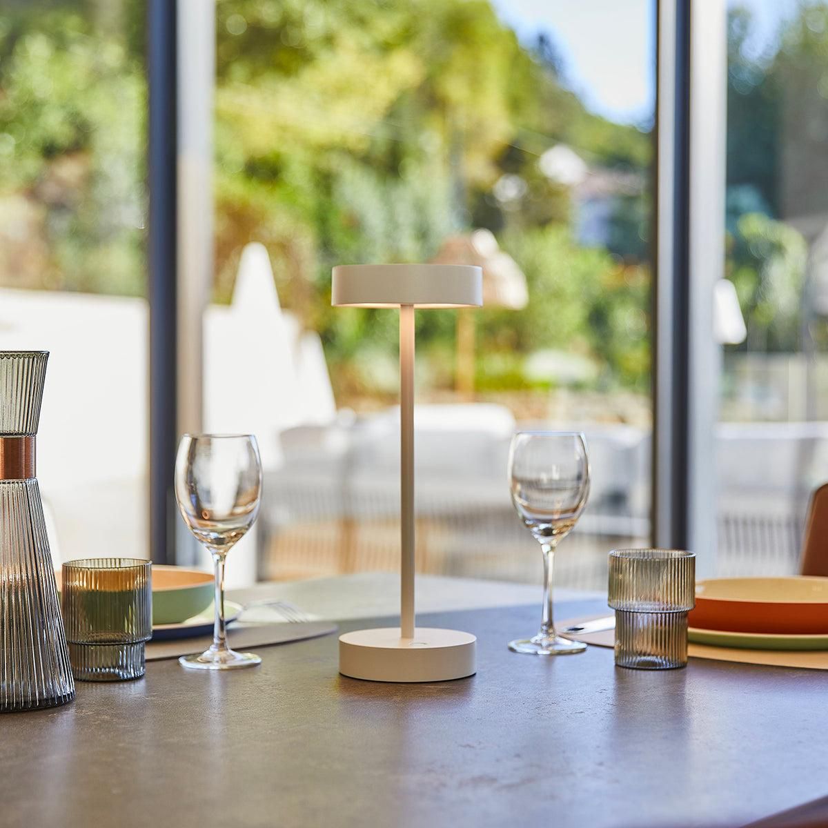 Lumisky Lampe LED design SANDY Blanc Aluminium H33cm