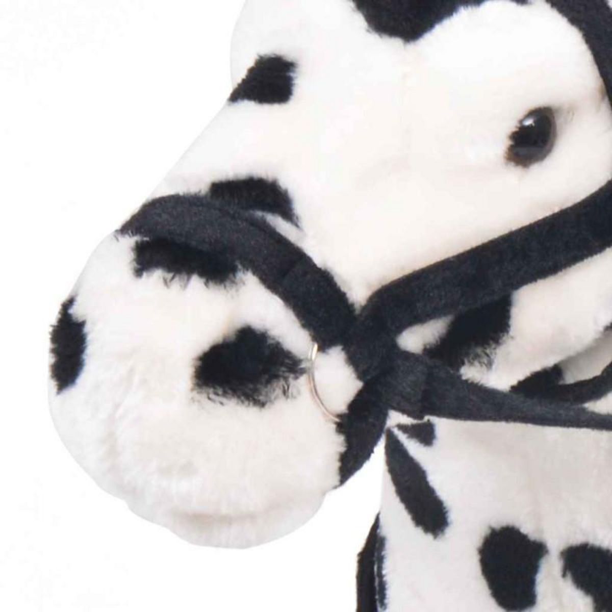 VIDAXL Jouet en peluche Cheval Noir et blanc XXL
