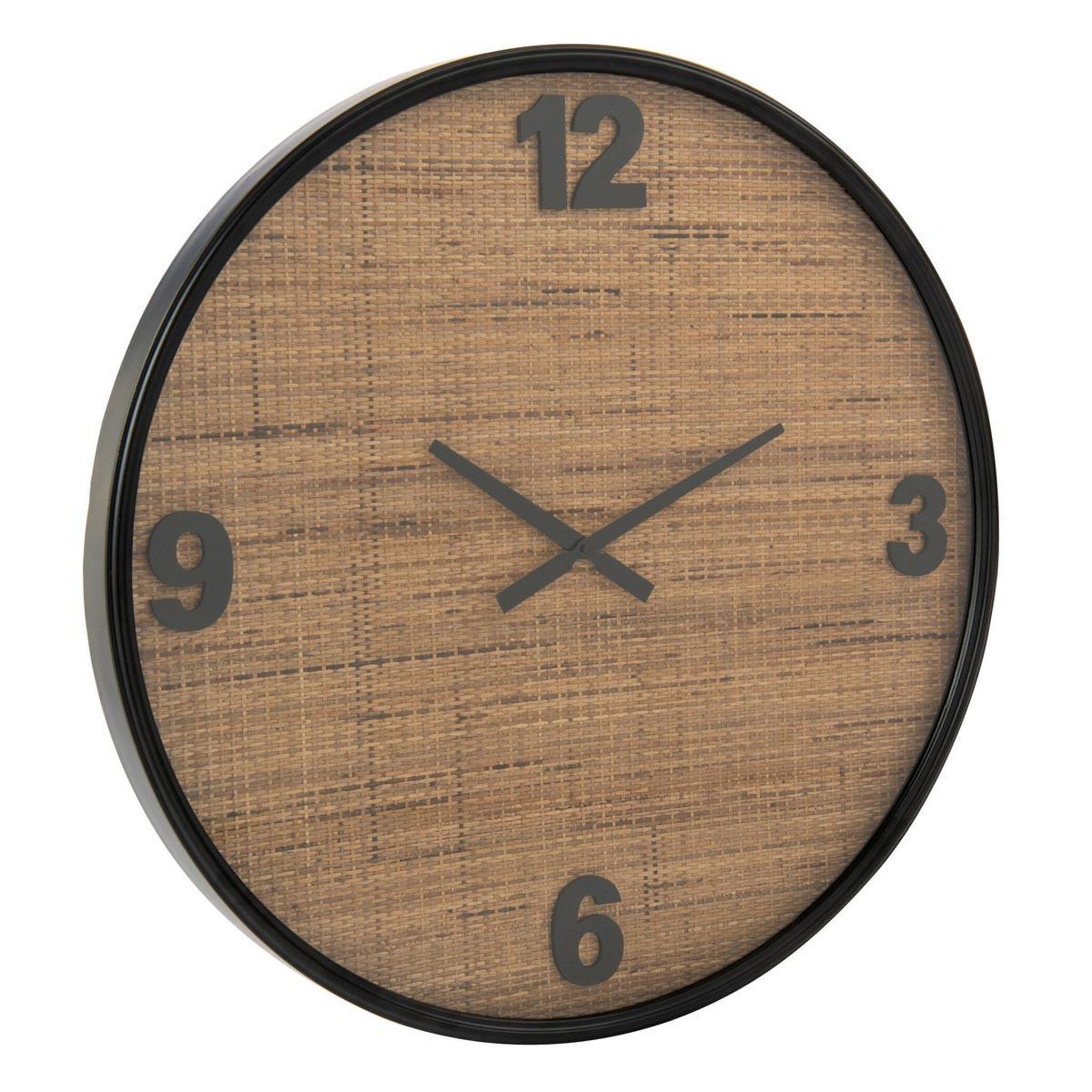 J-LINE Horloge murale en rotin  automn  80cm marron