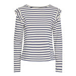 Pieces T-Shirt Rayure Marine/Blanc Femme Pieces Niana. Coloris disponibles : Blanc