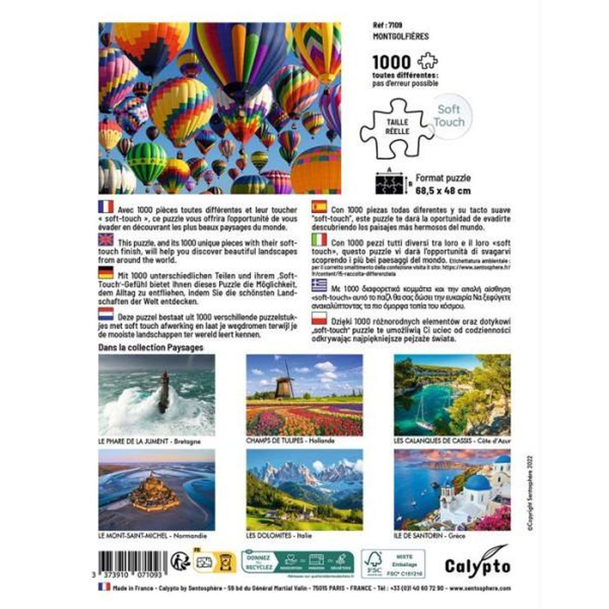 Voir la diapositive 4 : Sentosphere Puzzle 1000 pieces - Montgolfières