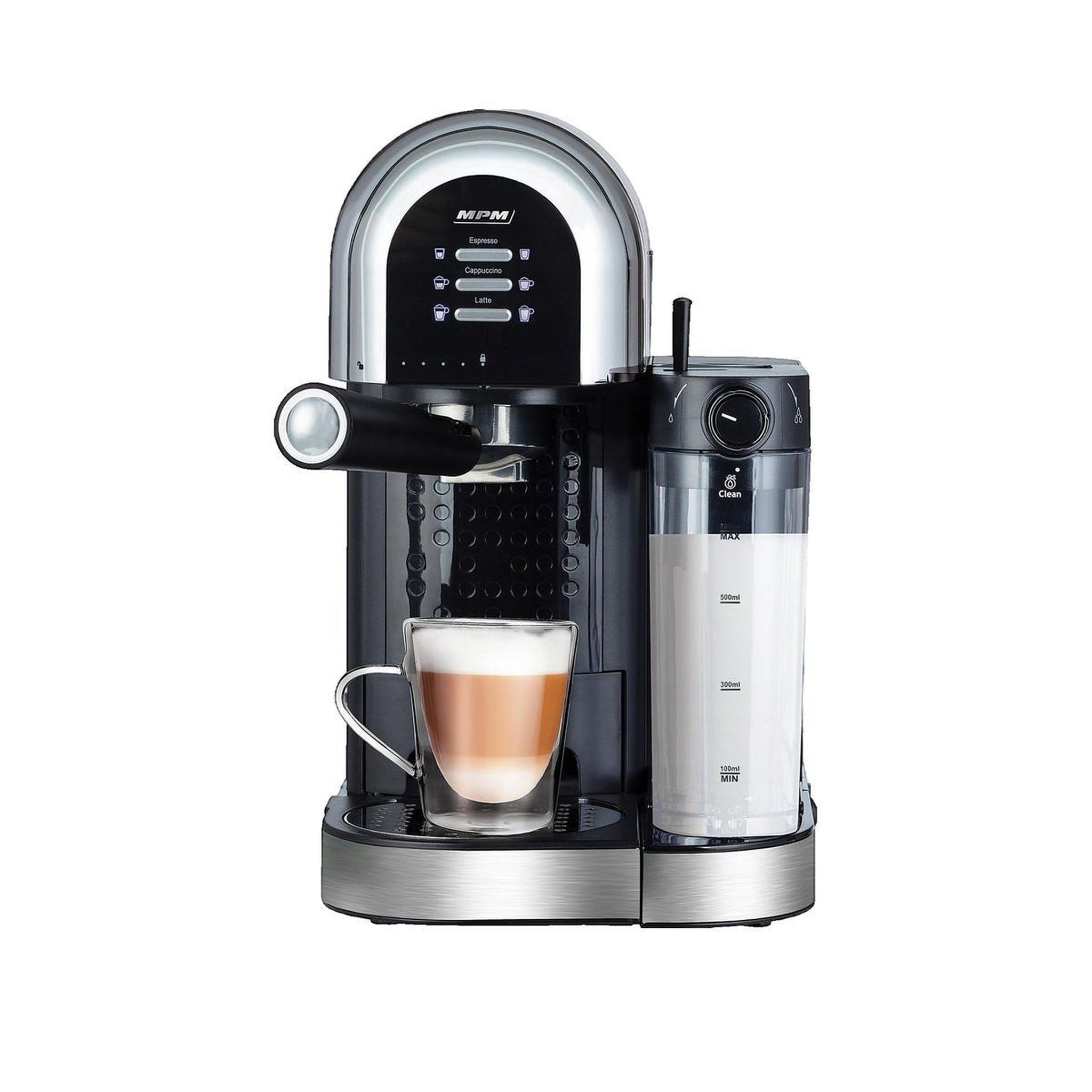 Voir la diapositive 3 : MPM Machine à expresso MPM MKW-14M noir avec pompe 15 bars