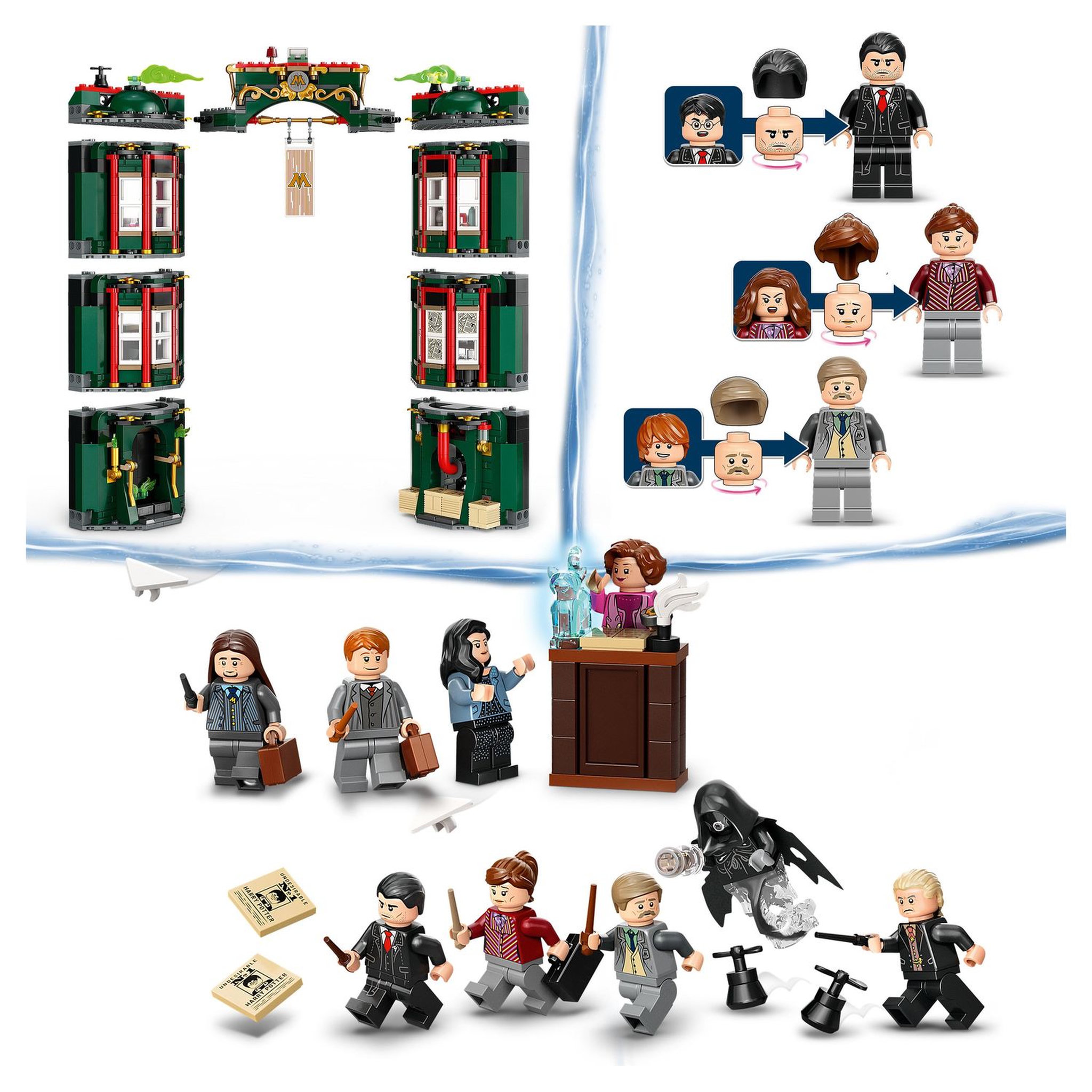 Voir la diapositive 7 : LEGO Harry Potter 76403 Le ministère de la Magie, Jouet avec 12 Minifigurines  