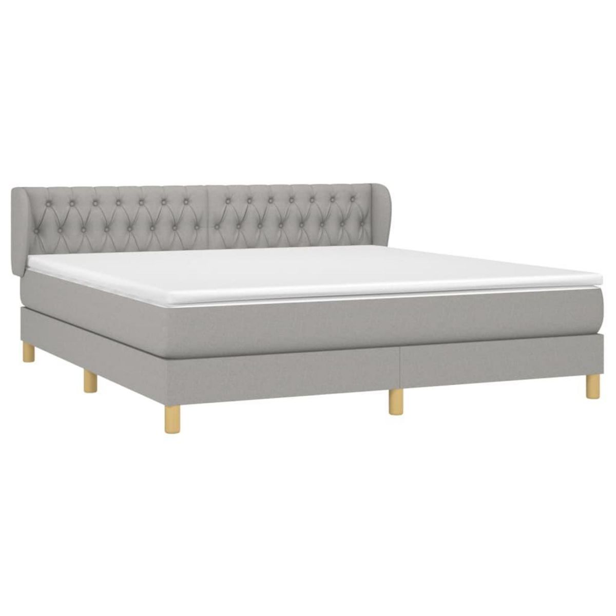 VIDAXL Sommier a lattes de lit avec matelas Gris clair 180x200cm Tissu