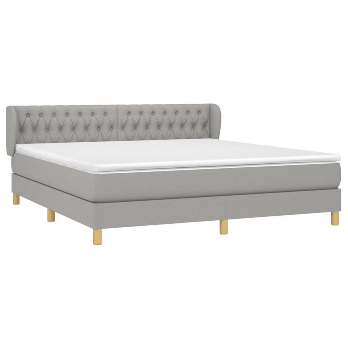VIDAXL Sommier a lattes de lit avec matelas Gris clair 180x200cm Tissu