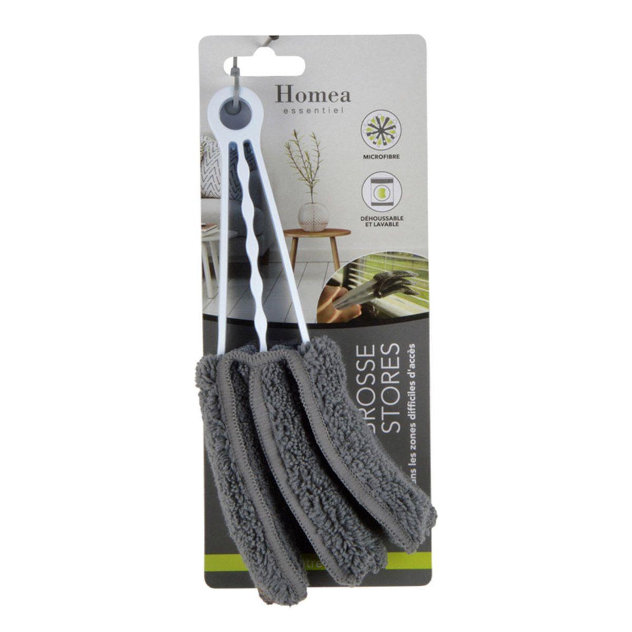 Voir la diapositive 2 : HOMEA Brosse pour Stores  Microfibre  20cm Anthracite