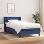 Voir la diapositive 2 : VIDAXL Sommier a lattes de lit avec matelas Bleu 80x200 cm Tissu