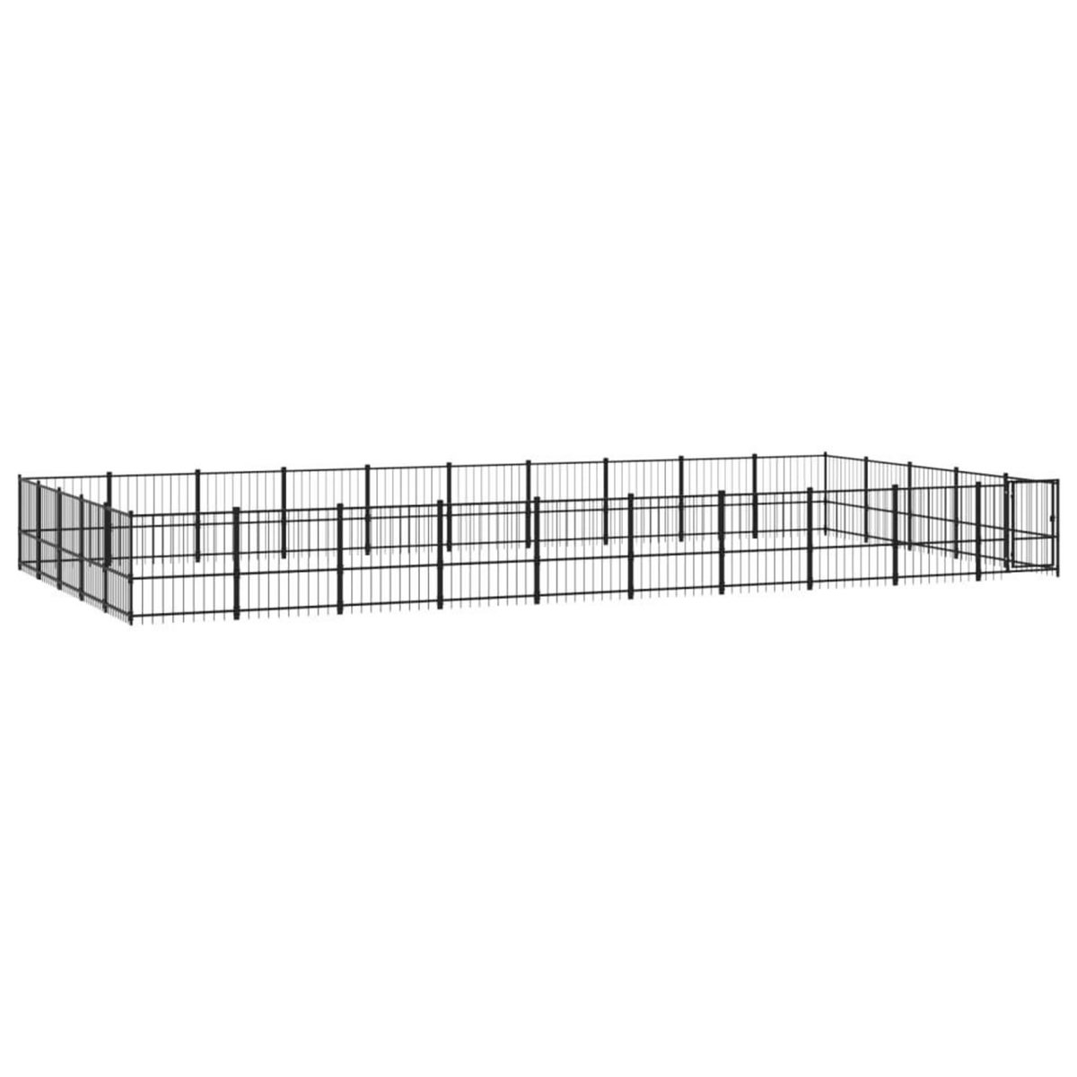 VIDAXL Chenil d'exterieur pour chiens Acier 47,05 m²