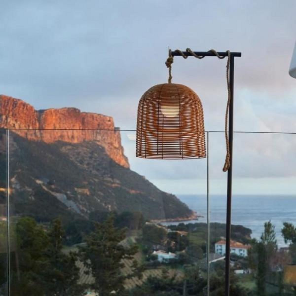 Lumisky Suspension nomade - LUMISKY - HANG BOHEME - H35 cm - Polyrotin avec corde - LED blanc chaud et blanc dimmable