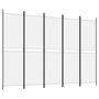 Voir la diapositive 2 : VIDAXL Cloison de separation 5 panneaux Blanc 250x180 cm Tissu