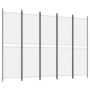 Voir la diapositive 2 : VIDAXL Cloison de separation 5 panneaux Blanc 250x180 cm Tissu