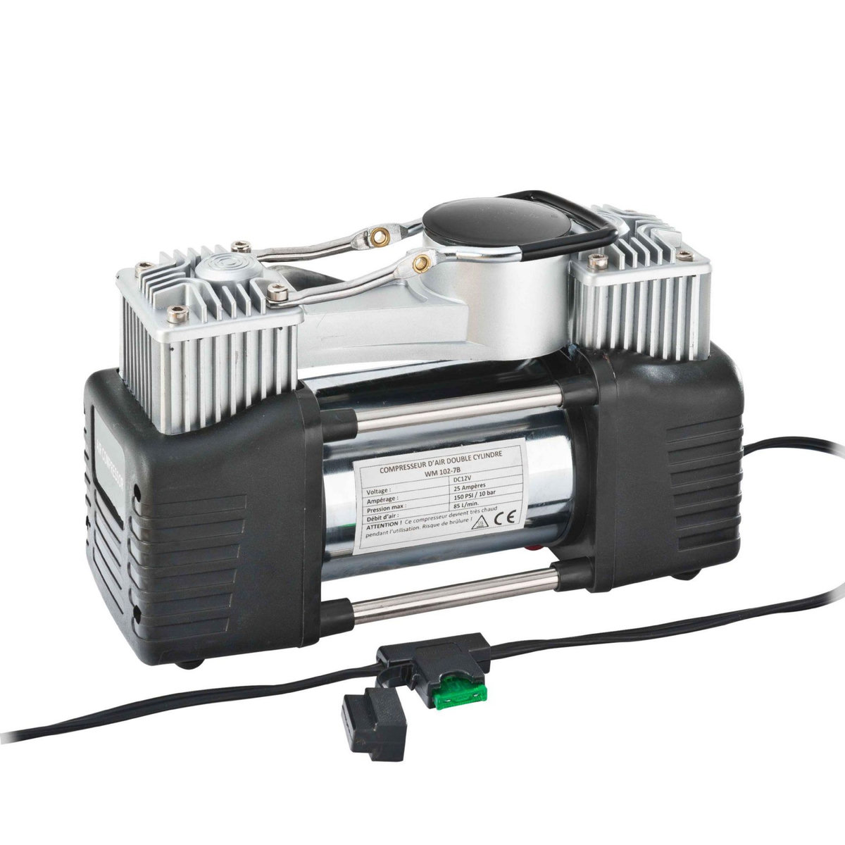 Peraline Compresseur double cylindre 10 bars avec manomètre