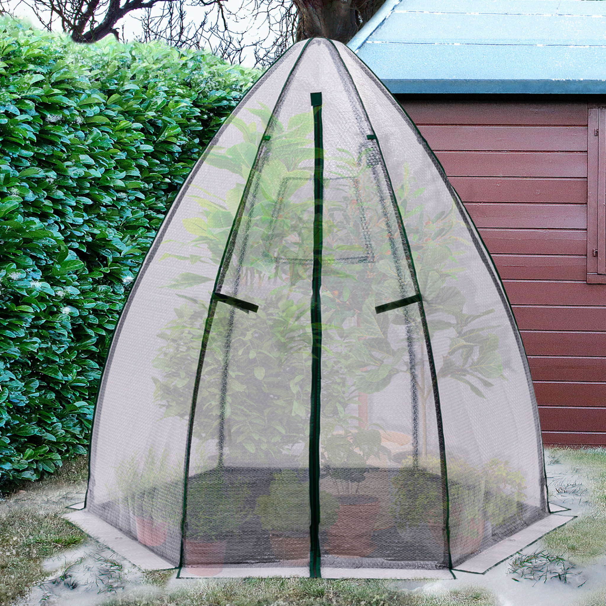 Voir la diapositive 5 : ID MARKET Serre d'hivernage dôme bâche bulle 160 x 160 x 180 cm maxi chaleur balcon et terrasse