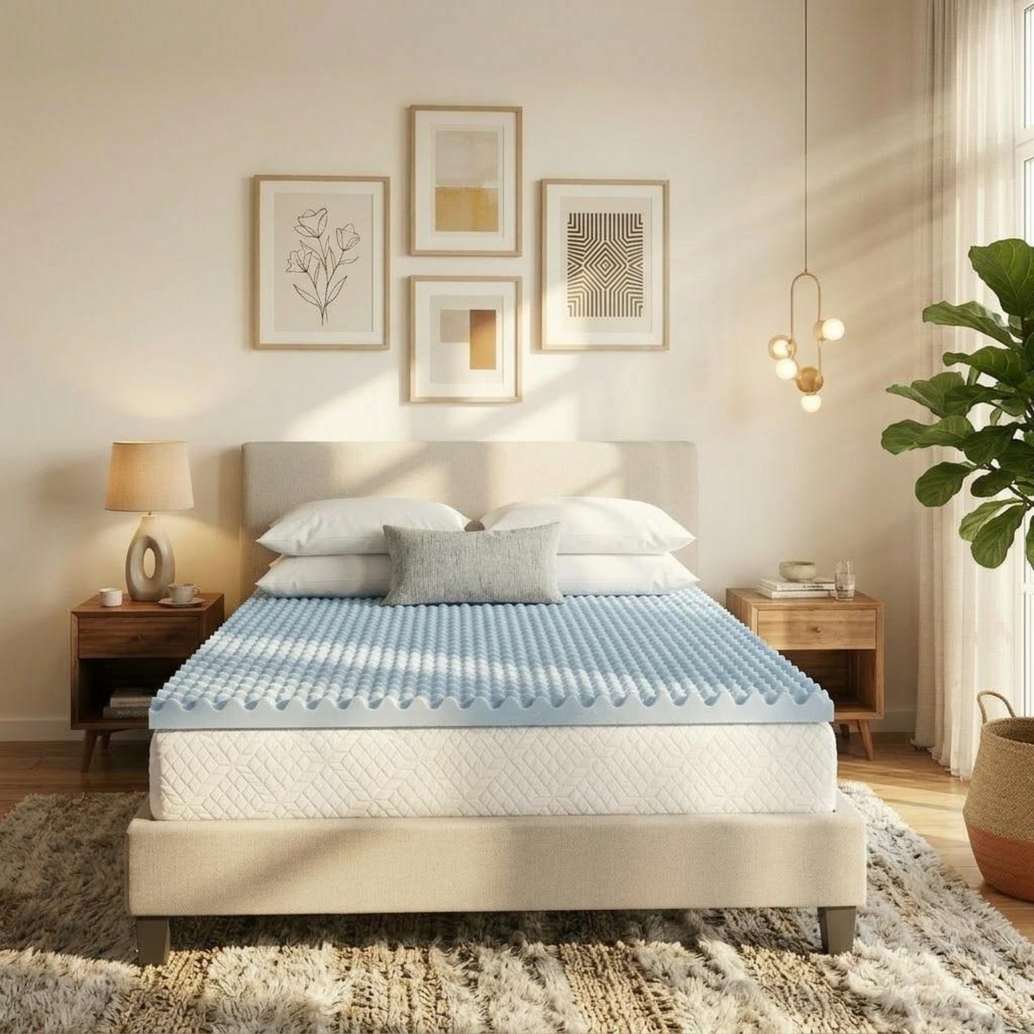 Voir la diapositive 3 : OLYMPE LITERIE OLYMPE LITERIE | Surmatelas GEL REFRESH 2 places | Mémoire de forme avec gel thermorégulateur