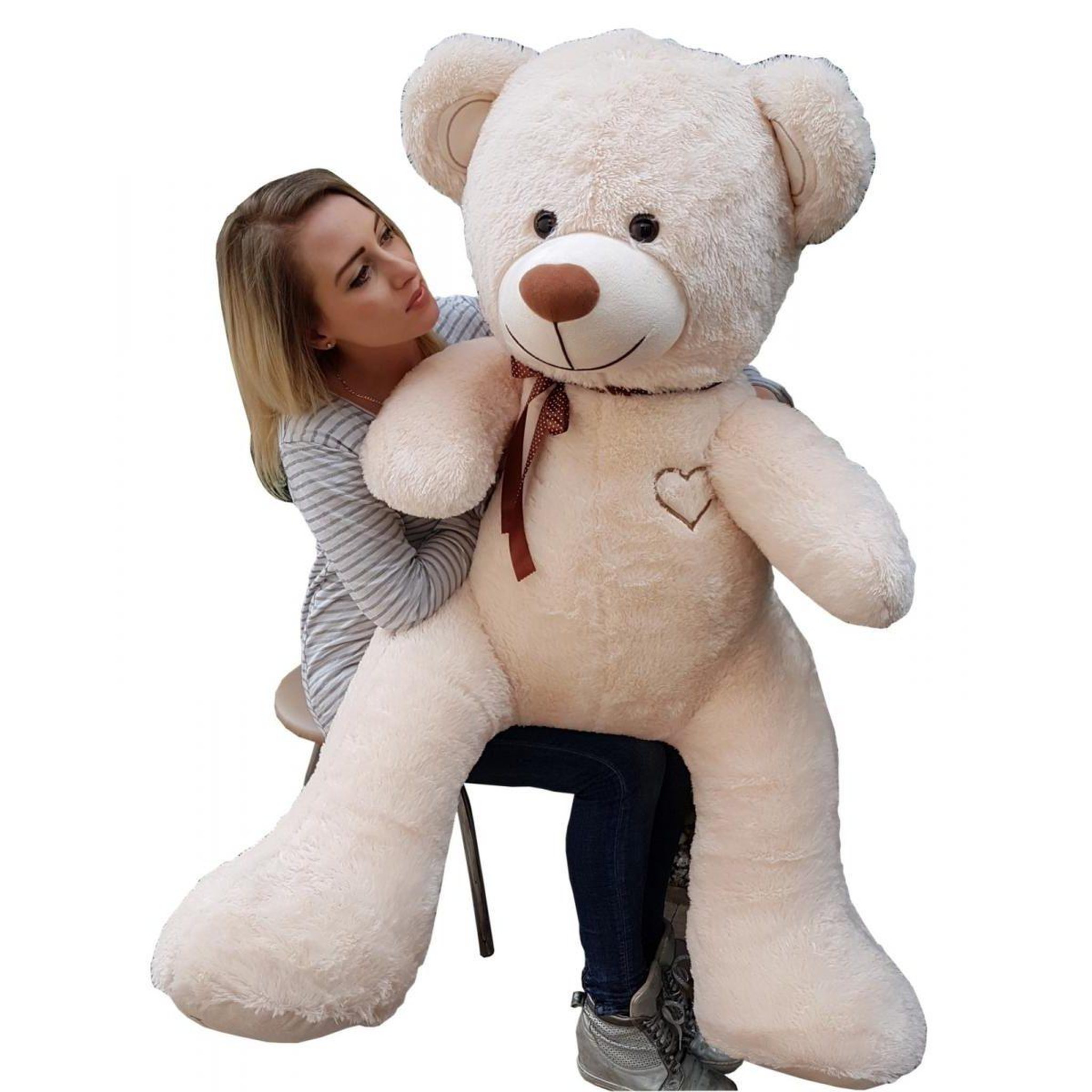 VELINDA Nounours en peluche énorme teddy bear 75+85