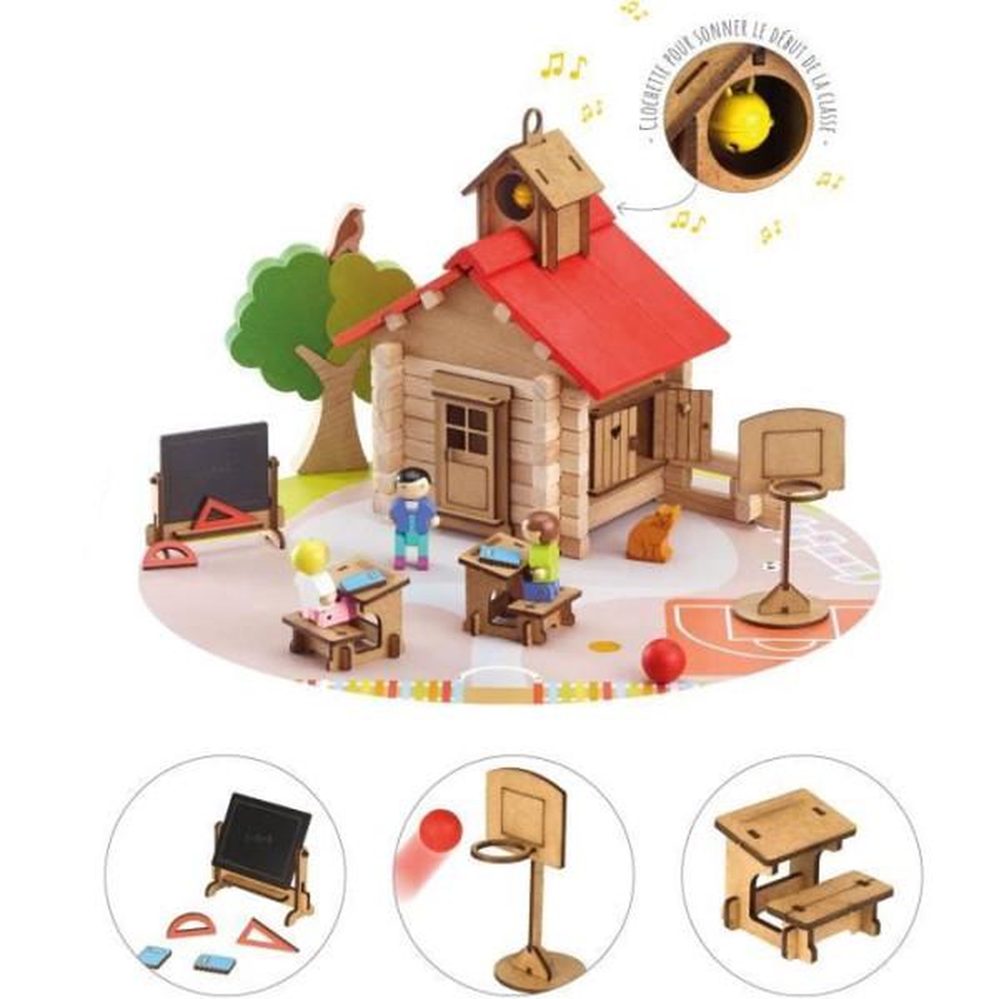 JeuJura L'école du village - Jeu de construction - JEUJURA - 125 pieces