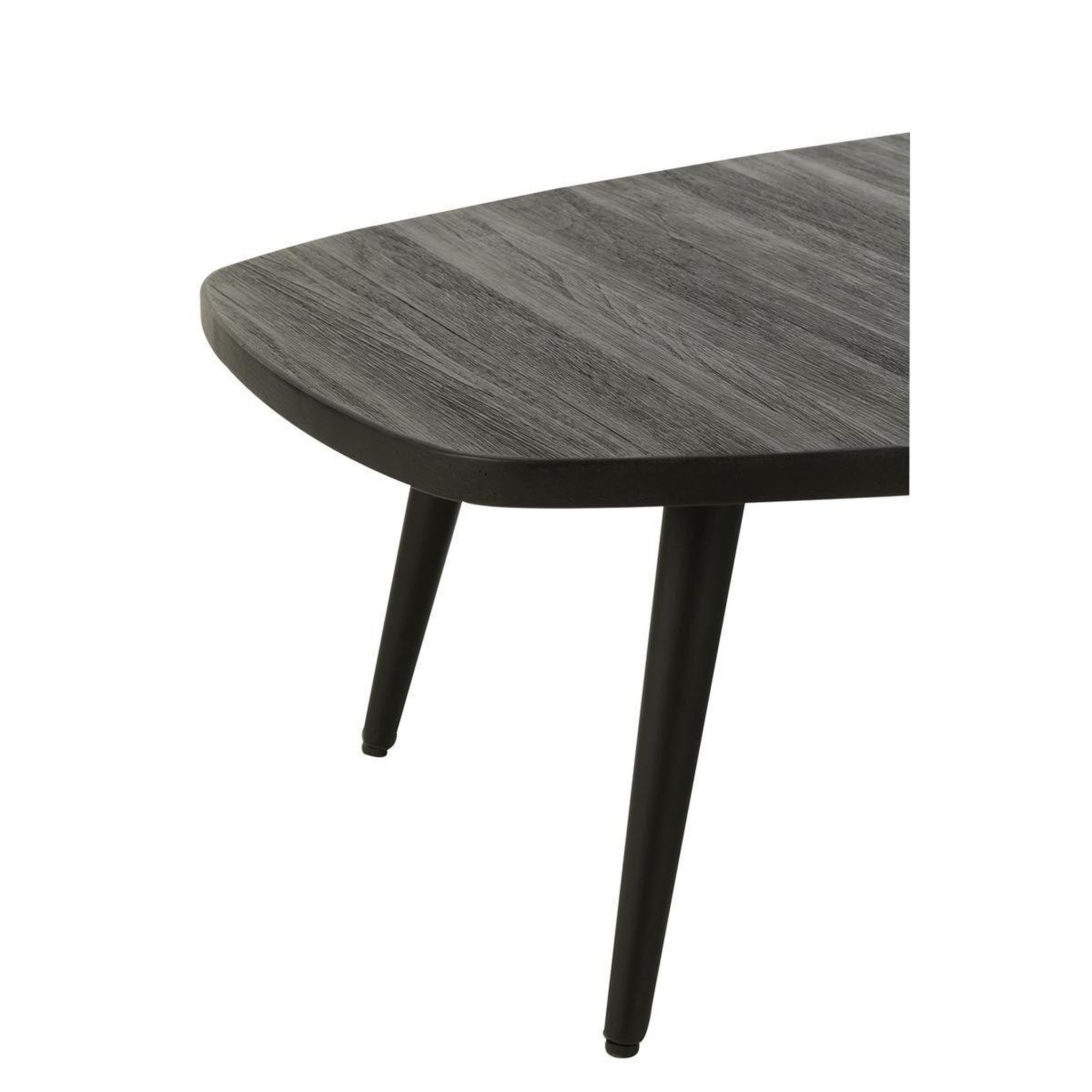 Voir la diapositive 4 : J-LINE Table basse en bois  teck  120cm noir