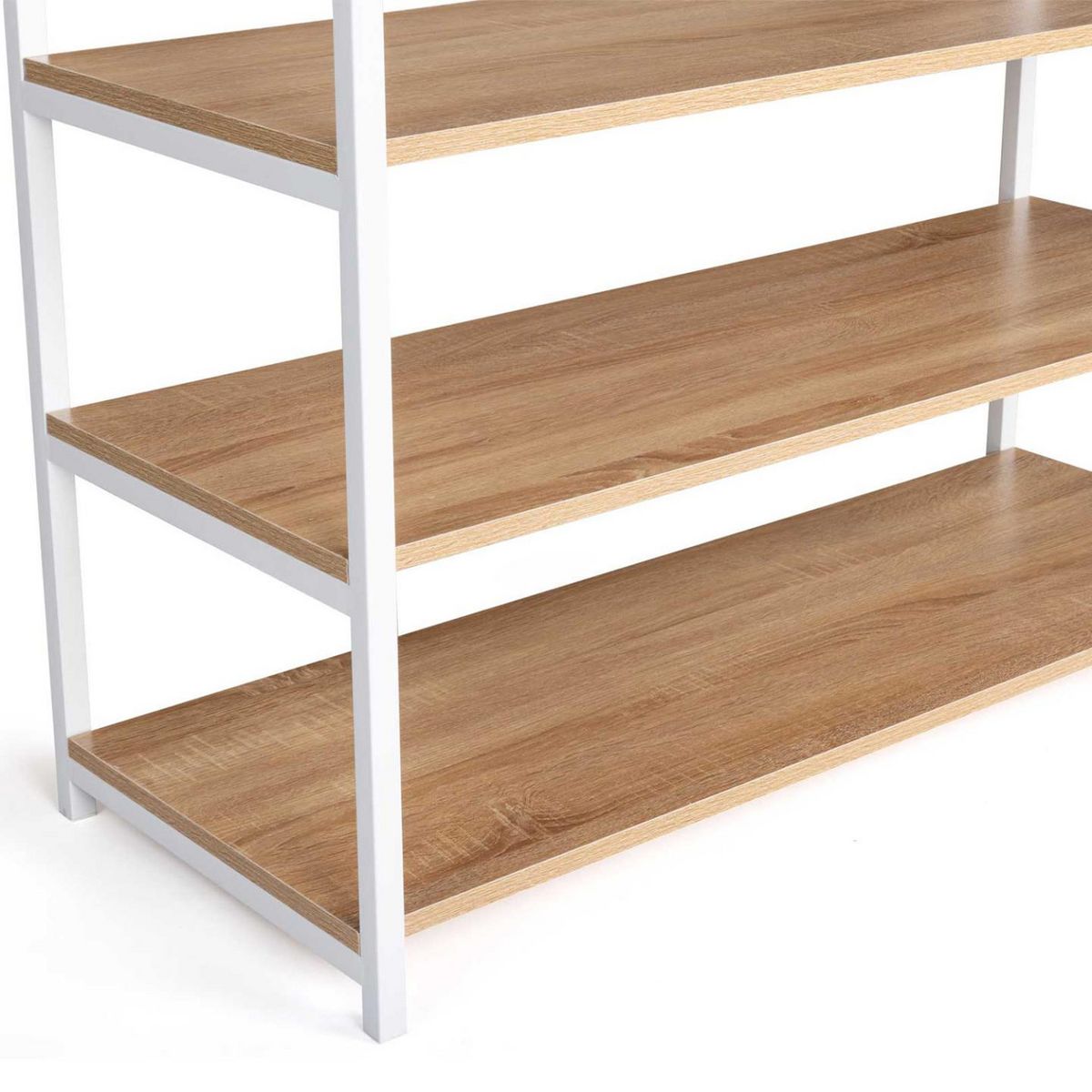 ID MARKET Dressing large L. 100 cm DETROIT design industriel bois et métal blanc