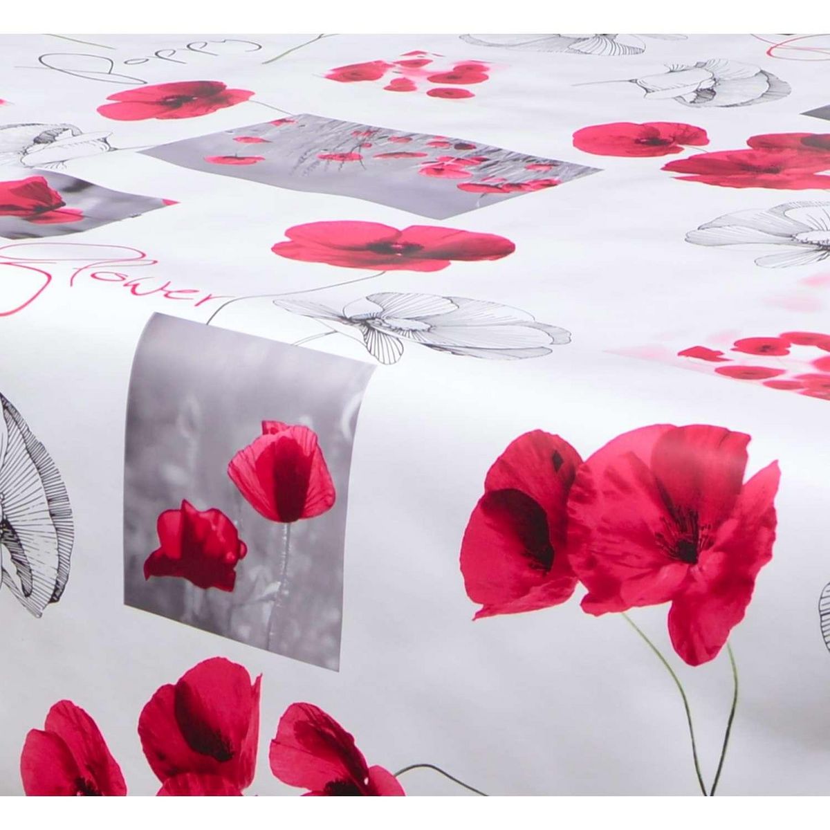 HABITABLE Nappe en toile cirée rectangulaire Stowe - 140 x 200 cm - Rouge