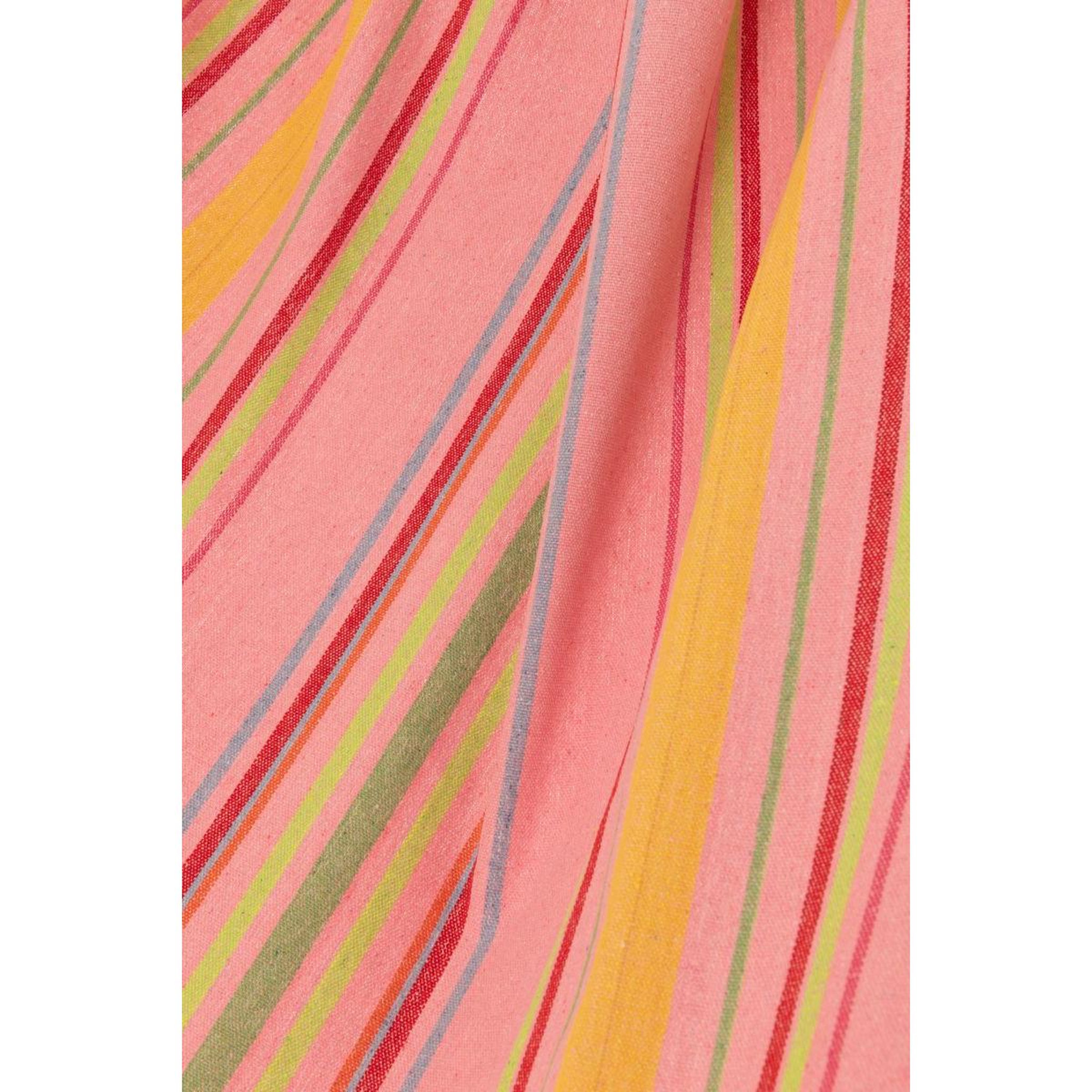 Voir la diapositive 3 : J-LINE Hamac en tissu  rayures  200cm rose clair