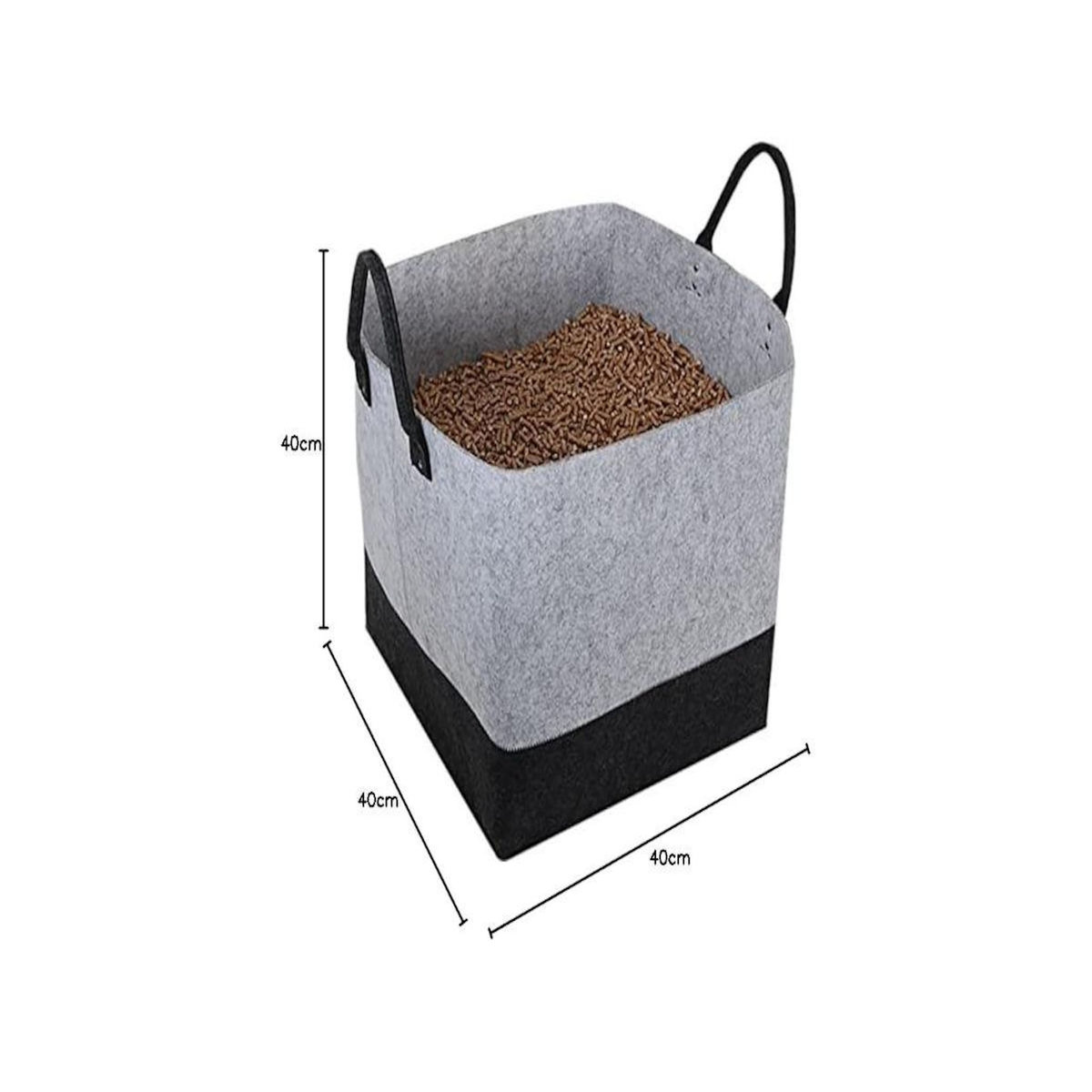 Eda Sac à granulés feutrine 60L Jura Montania - 40 x 40 x 40 cm - Eda