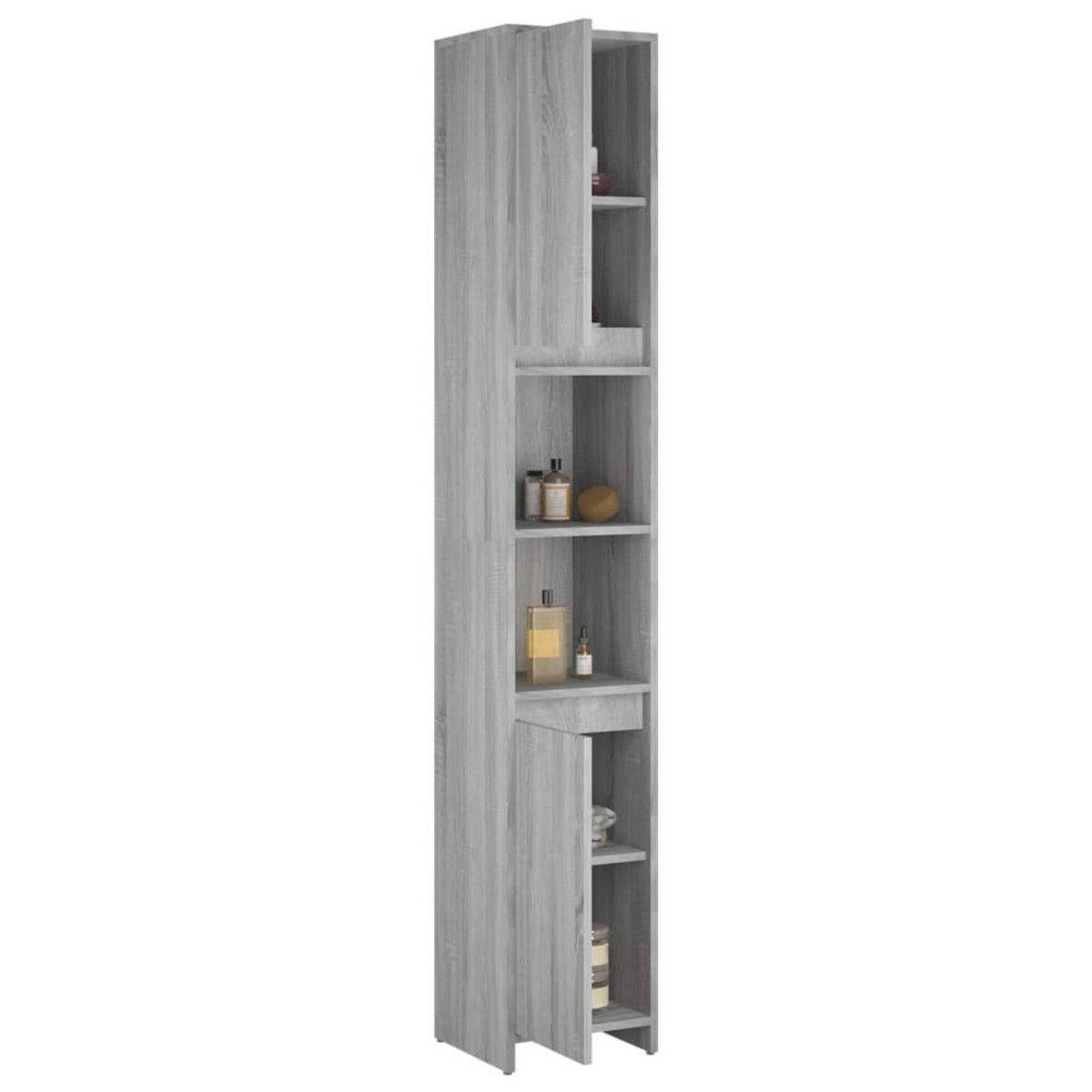 VIDAXL Armoire de bain Sonoma gris 30x30x183,5 cm Bois d'ingenierie