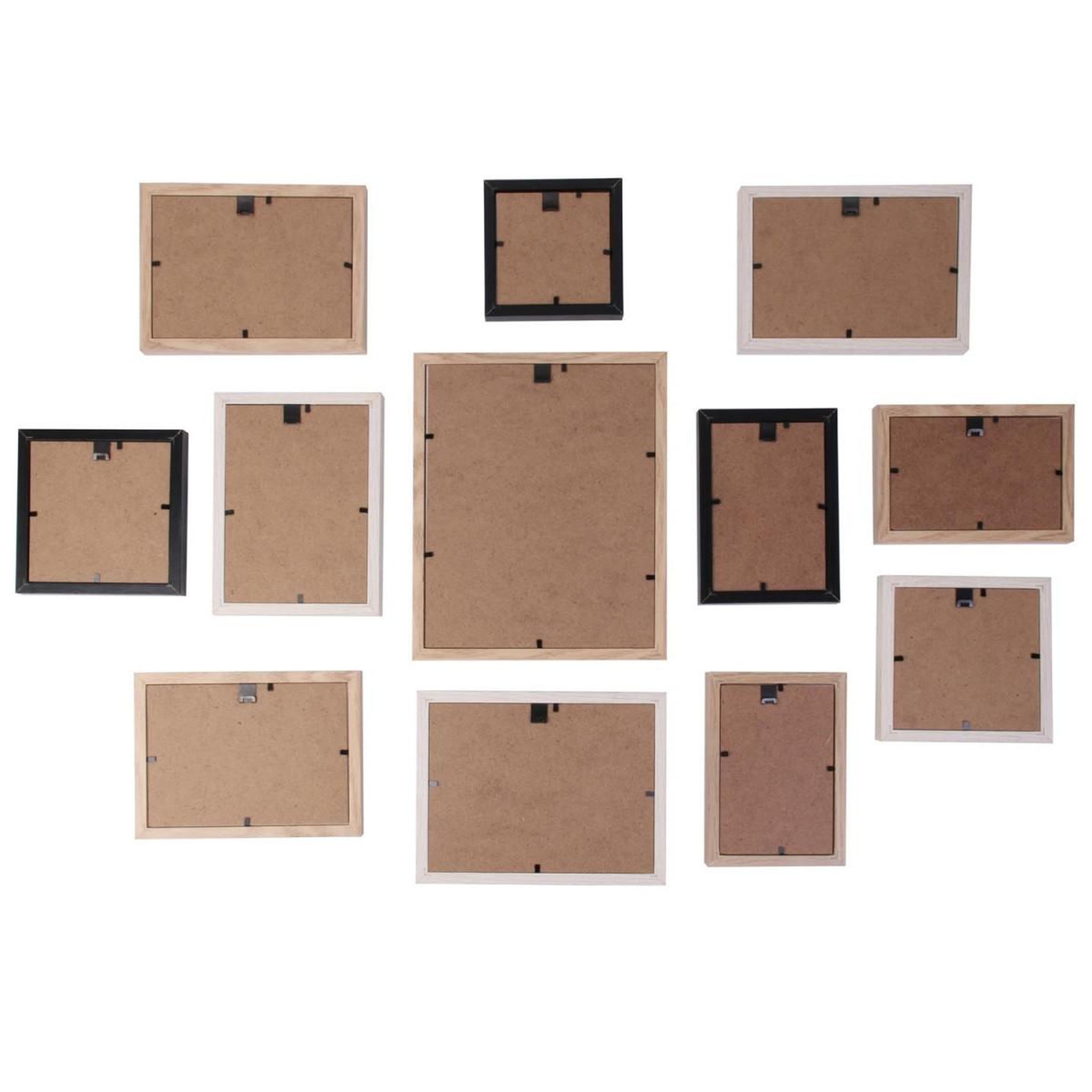 Voir la diapositive 2 : The Home Deco Factory Lot de 12 Cadres Photo  Vues  27cm Naturel & Noir
