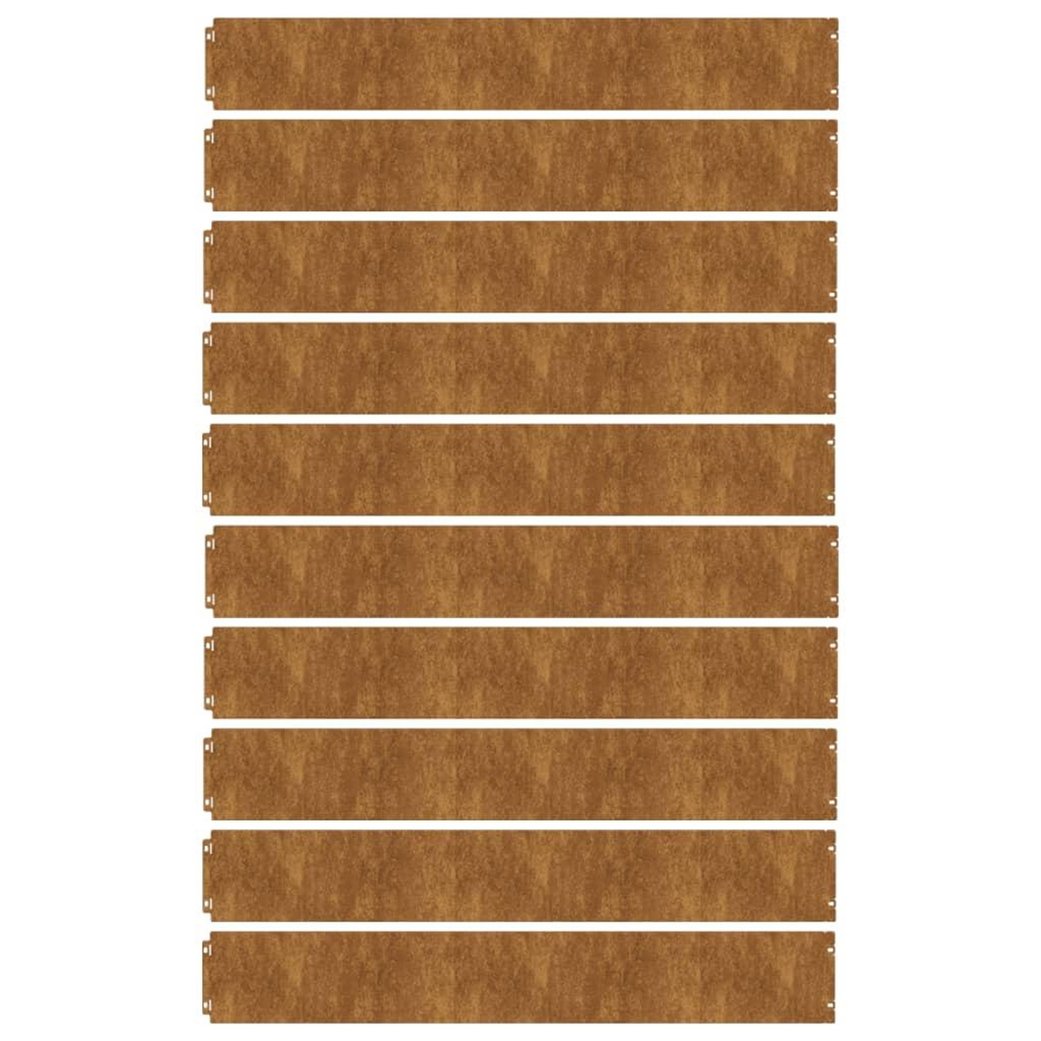 Voir la diapositive 4 : VIDAXL Bordures de pelouse 10 pcs 15x103 cm acier corten flexible