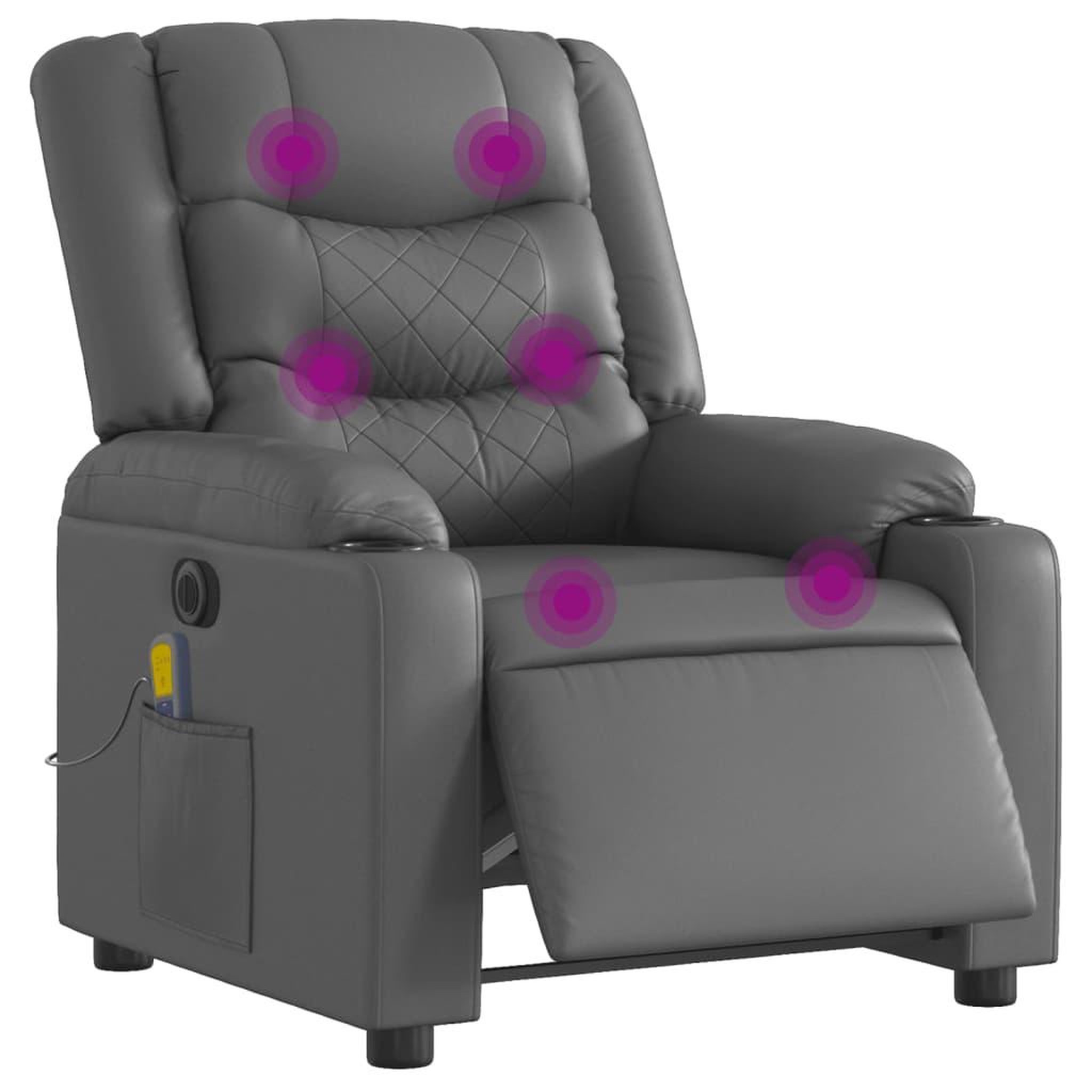 Voir la diapositive 3 : VIDAXL Fauteuil de massage inclinable electrique gris similicuir