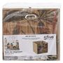 Voir la diapositive 3 : TOILINUX Lot de 6 Boîtes de rangement imprimé tropical en bambou et tissu Palawan - Marron et noir
