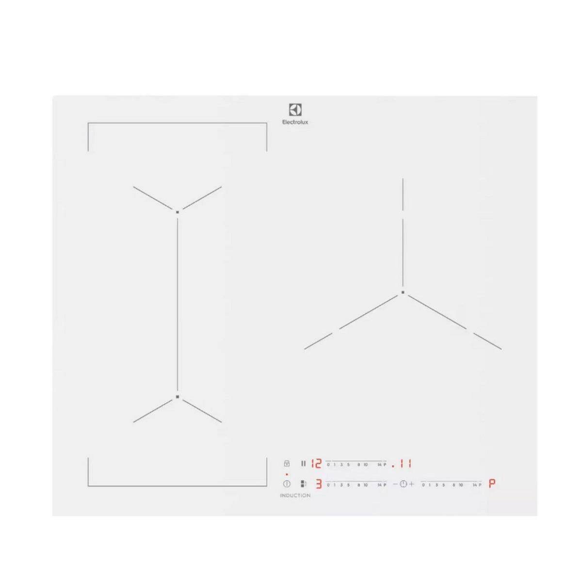 ELECTROLUX Table de cuisson induction 3 feux 7350w blanc - EIV63342CW/1