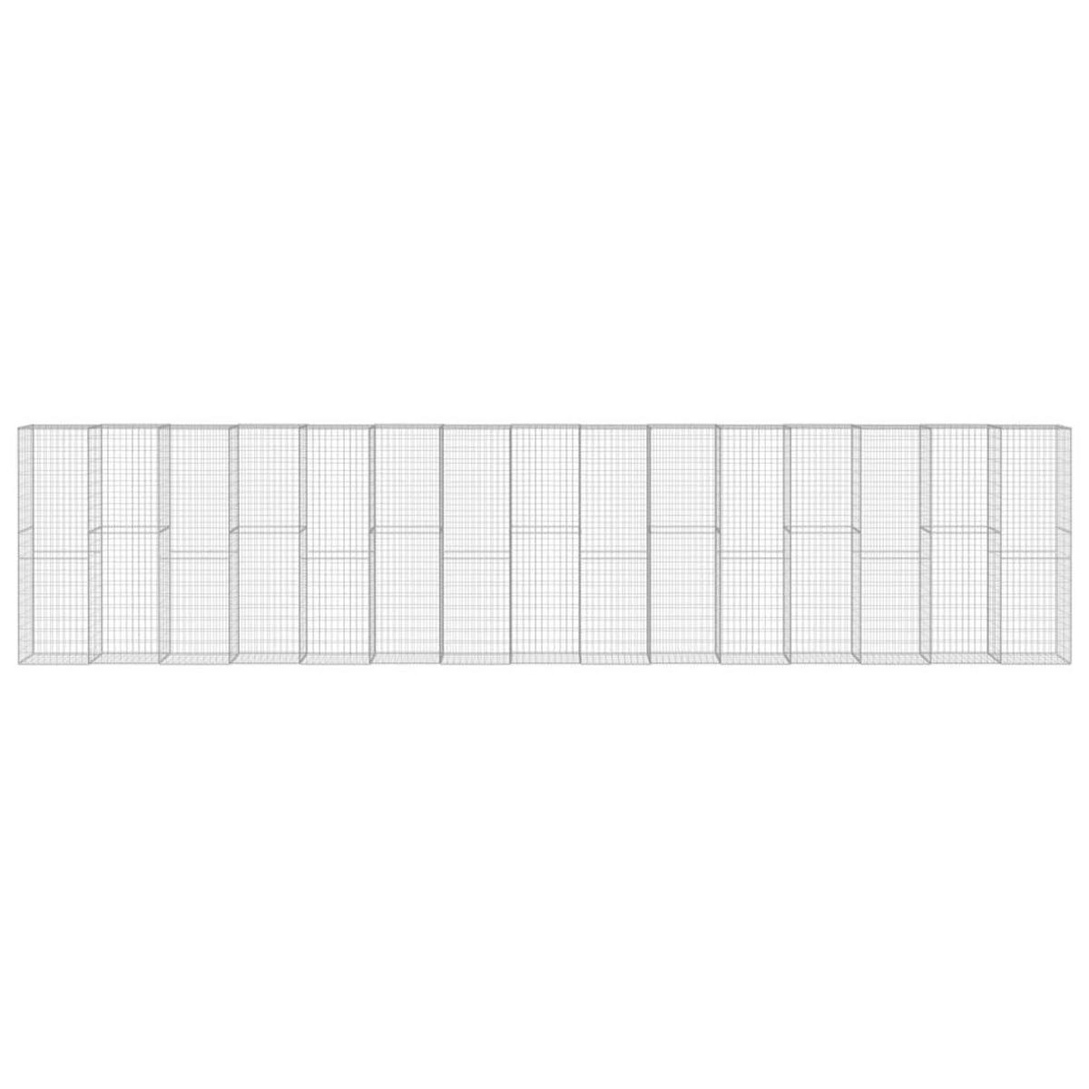 VIDAXL Mur a gabion avec couvercles Acier galvanise 900x50x200 cm