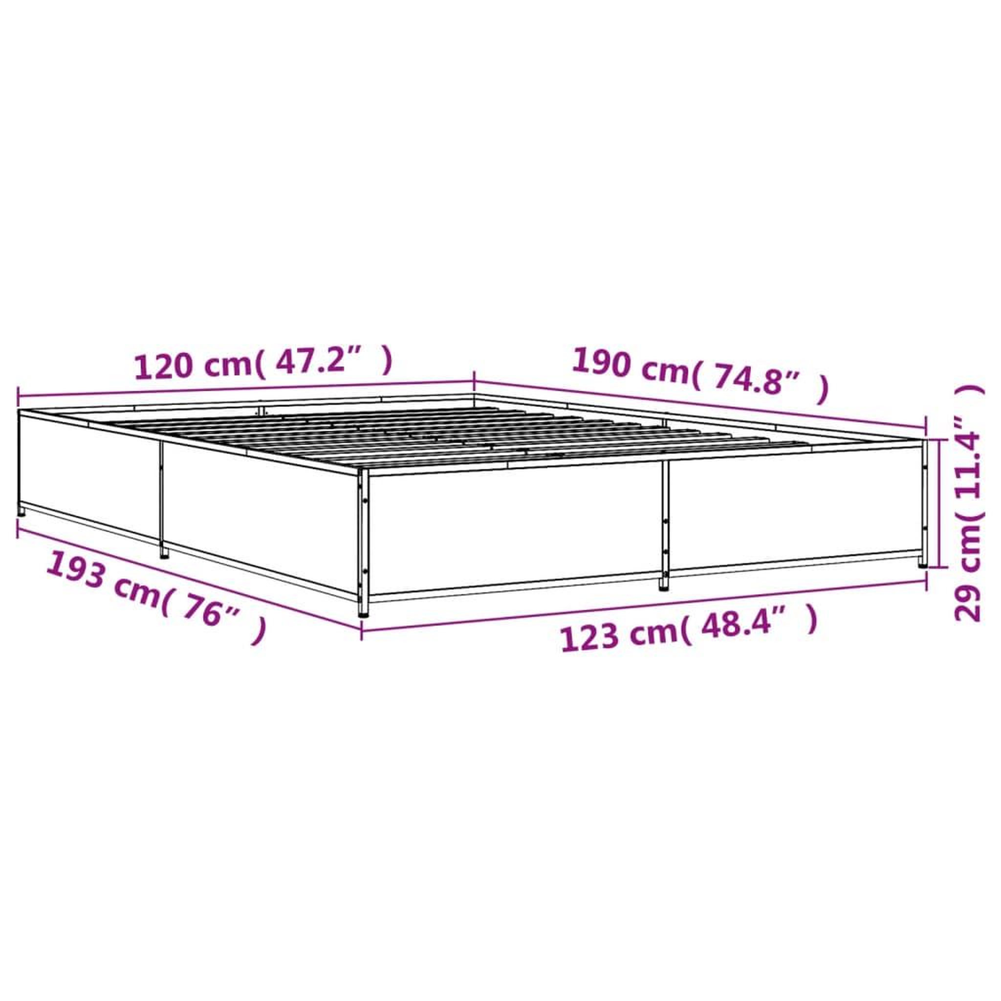 Voir la diapositive 6 : VIDAXL Cadre de lit sans matelas chene fume 120x190 cm